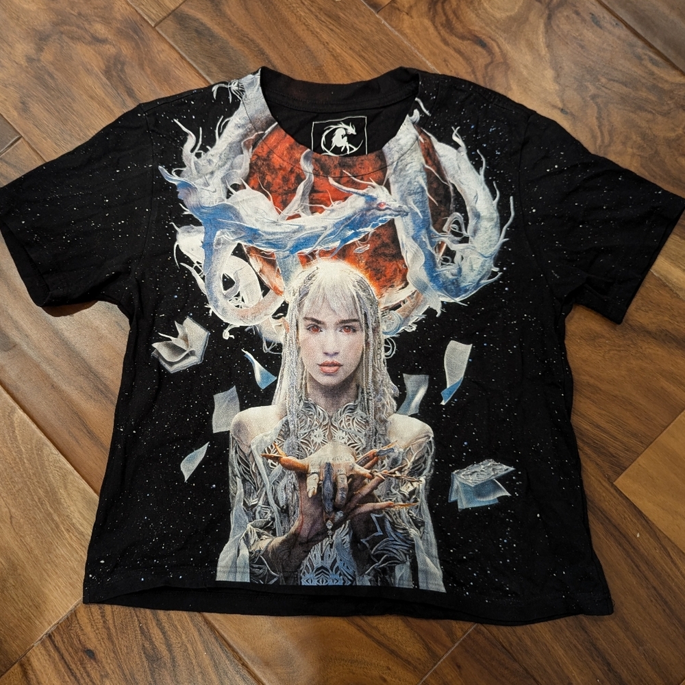 grimes book 1 merch cropped t-shirt